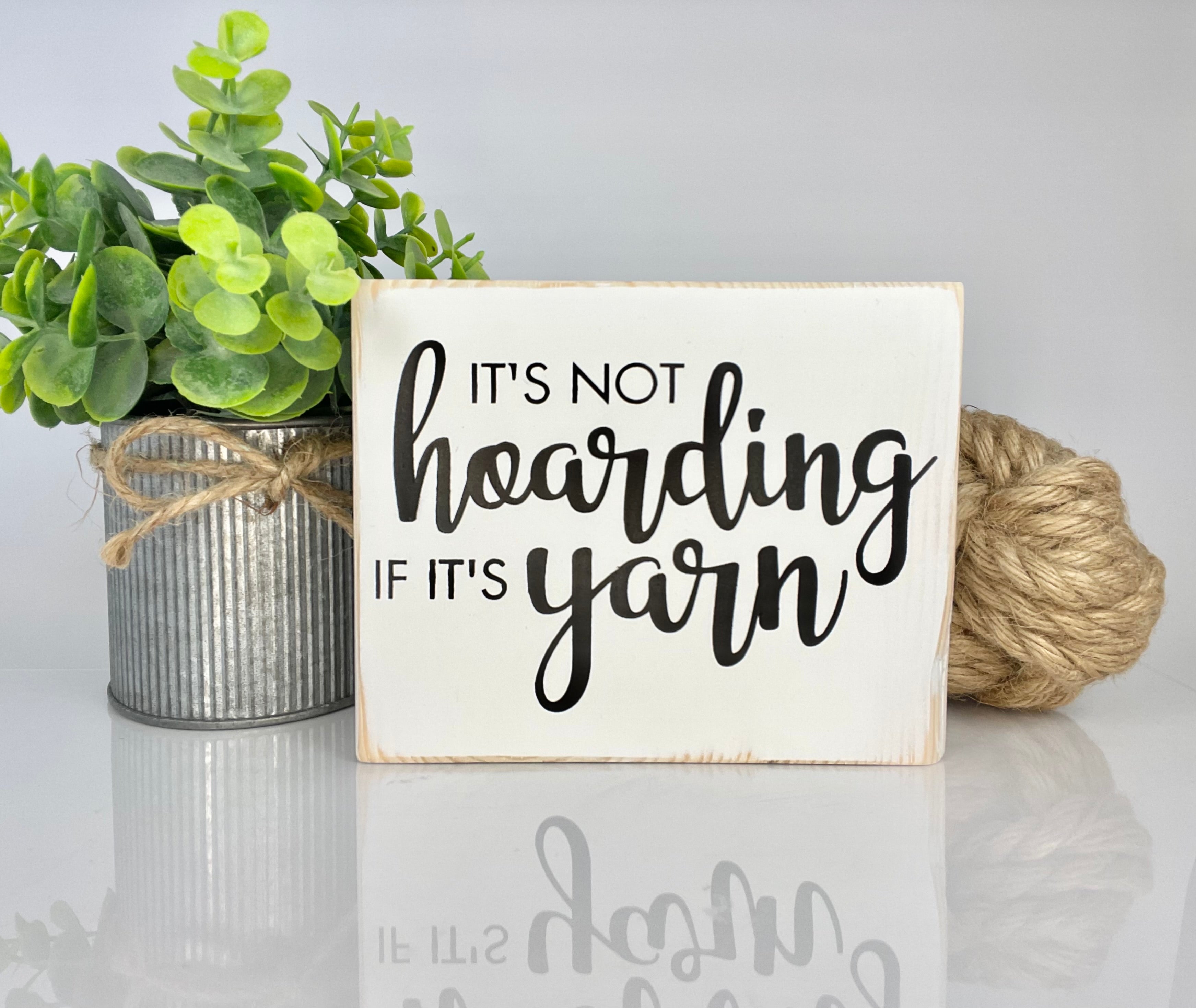 Knitting Fanatics Wood Sign | Yarn Lover Decor | Three Sisters Studio