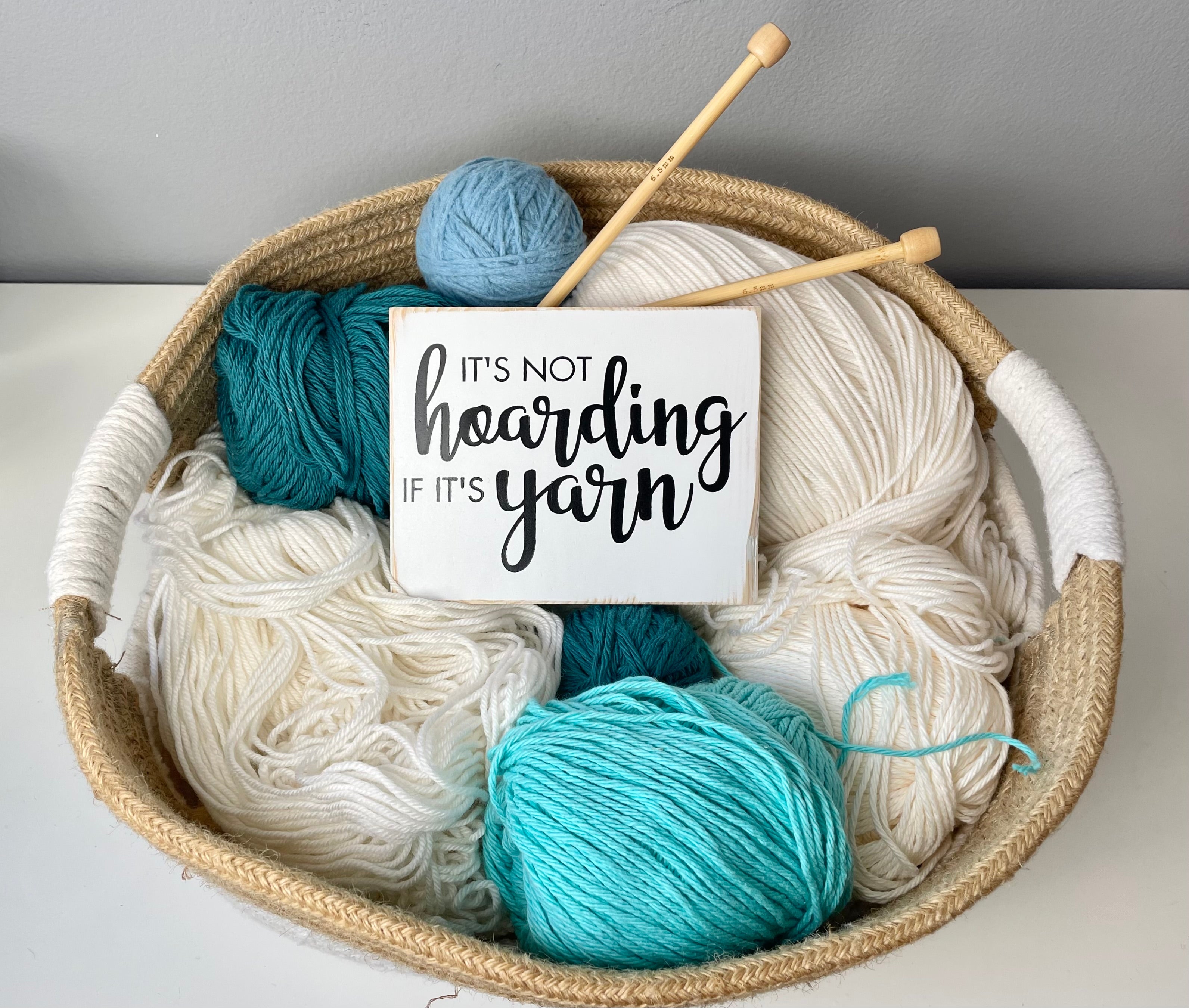 Knitting Fanatics Wood Sign | Yarn Lover Decor | Three Sisters Studio