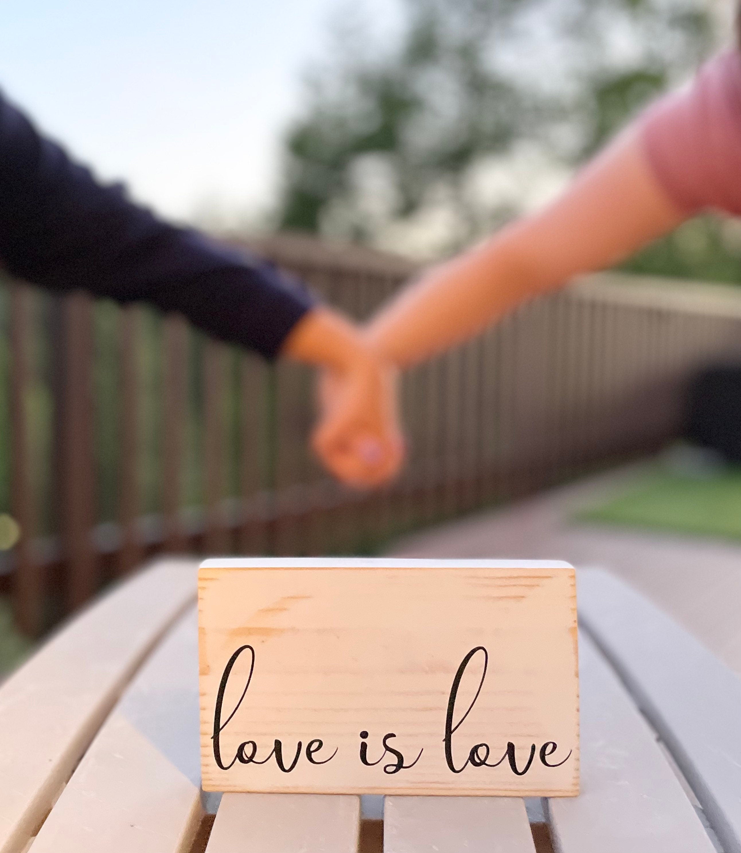 Pride Sign Wooden | Love Is Love | Three Sister Studio