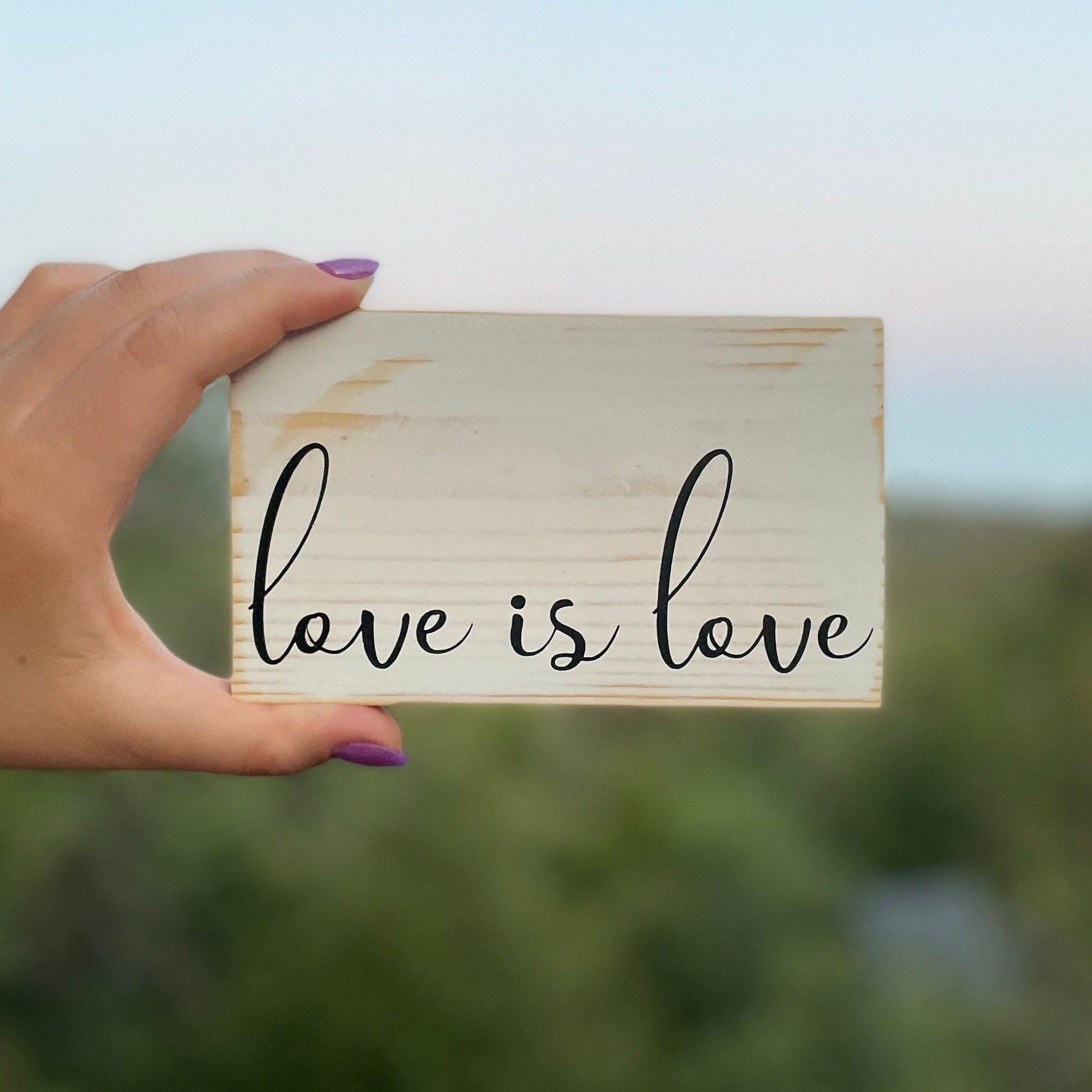 Pride Sign Wooden | Love Is Love | Three Sister Studio