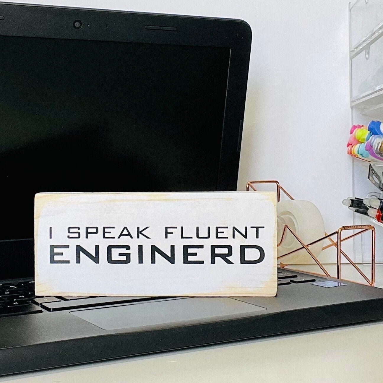 Engineering Nerd Wood Sign | I Speak Enginerd | Three Sisters Studio