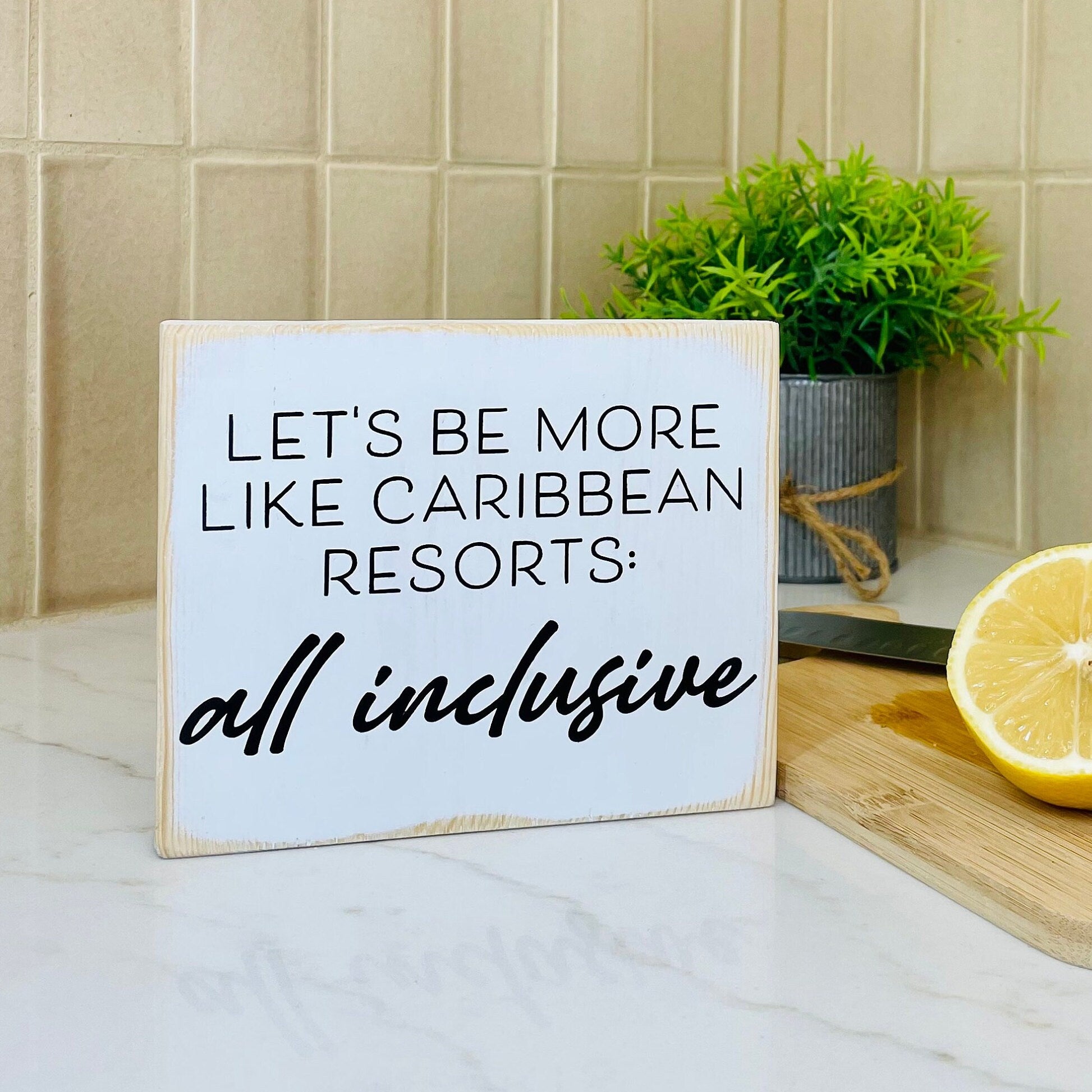 Inclusive Wood Sign | Let's Be More Inclusive | Three Sisters Studio